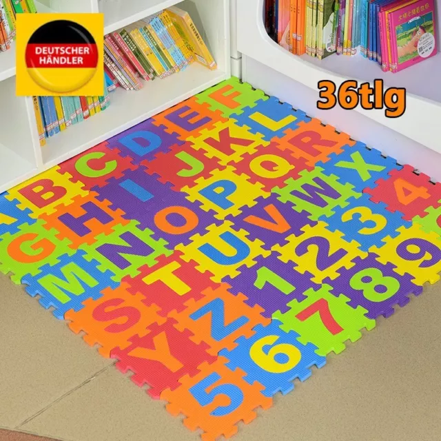 36tlg Spielmatte Spielteppich Puzzlematte Kinderteppich Matte Schutzmatte DE