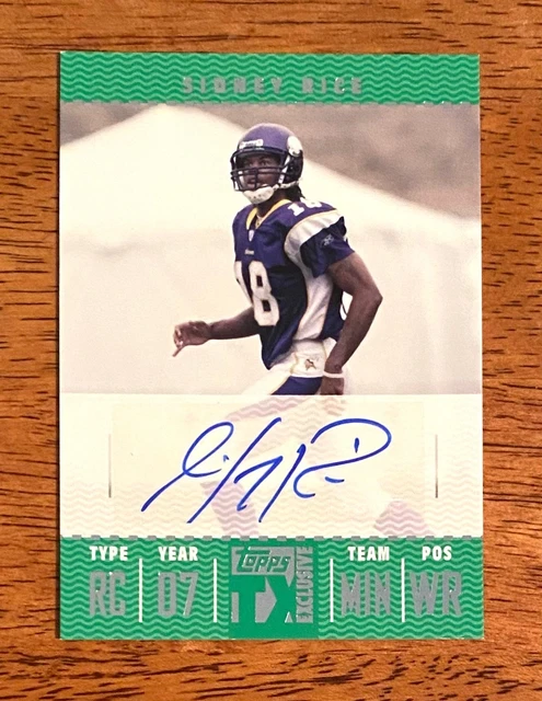 SIDNEY RICE 2007 Topps TX Exclusive Rookie Autograph Vikings $3.00 ...