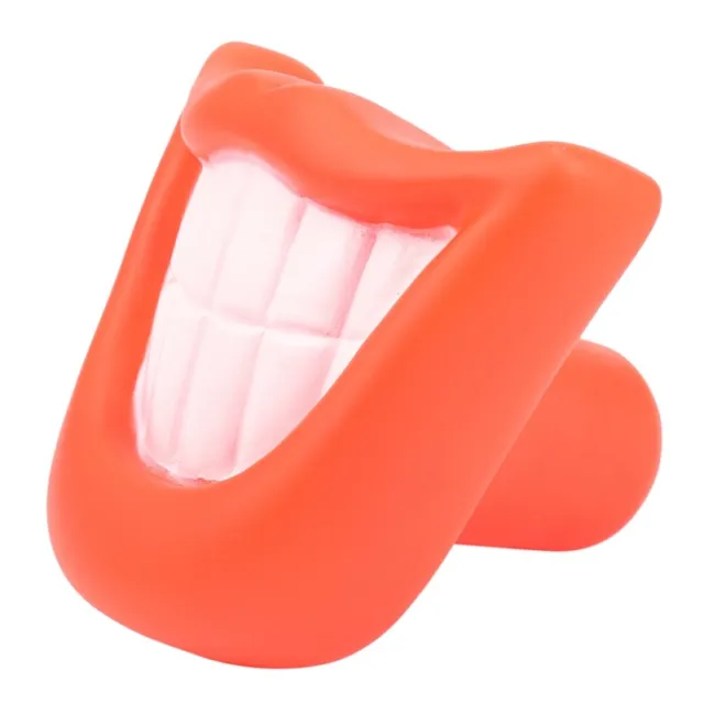 Funny Pet Dog Puppy Chew Sound Squeaky Giggle Big Smile LèVres et Dents Jou6367