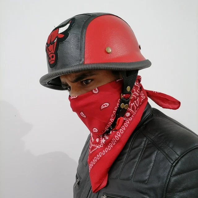 German Novelty Custom Helmet Motorcycle Half Helmet Chicago raw fiberglass Black