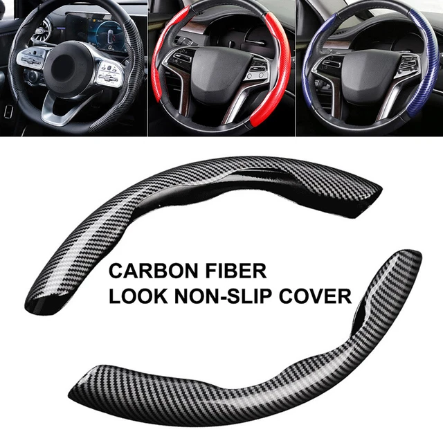 2x Carbon Fiber Universal Car Steering Wheel Booster Cover Non-Slip Accessories
