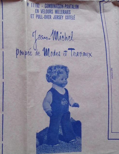 Patron De Couture Modes Et Travaux - Poupée Jean Michel - Février 1970 - Vintage