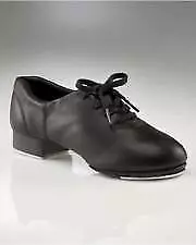 Dance Class Full Sole Tap Shoes Oxford Style PTM100 - Black and Caramel