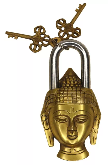 Buddha Shape Padlock Victorian Antique Style Handmade Brass Door Lock Home Décor