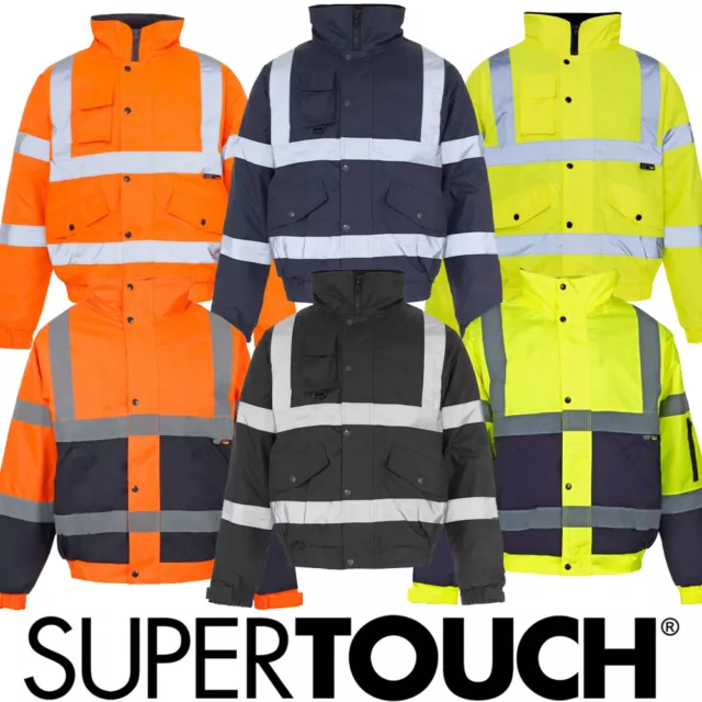 *Premium* Hi Viz Vis Visibility Contractor Safety Bomber Jacket Coat Waterproof