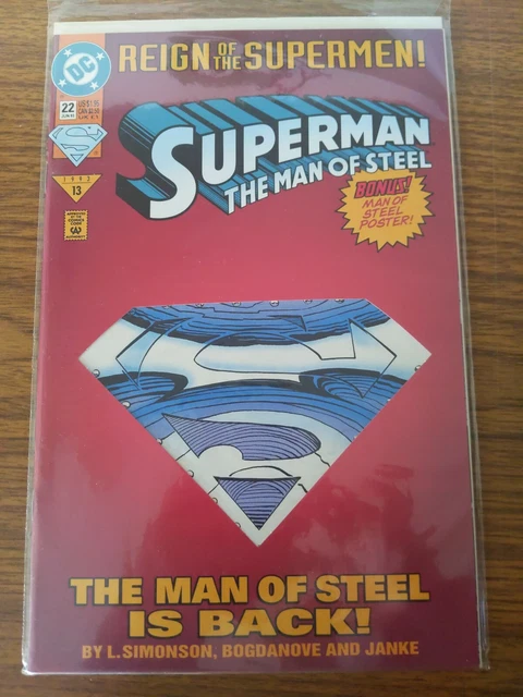 Superman: The Man of Steel #22 [Die-Cut Cover Edition] (Jun 1993, DC) 2
