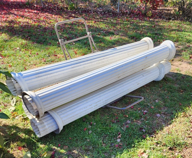 4- Aluminum 74"X 8" Fluted Round Columns.  7" Inside  Used See Description