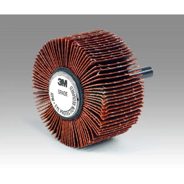 3 Pack - 3M Flap Wheel Type 83 747D 3' Diameter, 1' Width, P120 Grit, 20000 rpm