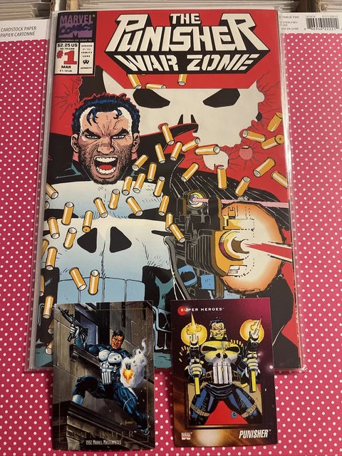 Punisher War Zone #1 John Romita Jr 1992 Jusko Marvel Masterpieces Impel Card