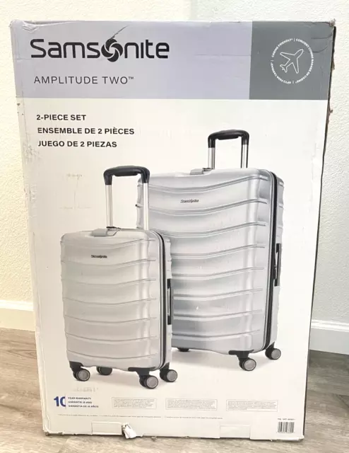 SAMSONITE AMPLITUDE 2-PIECE Hardside Luggage Set Silver New Sealed