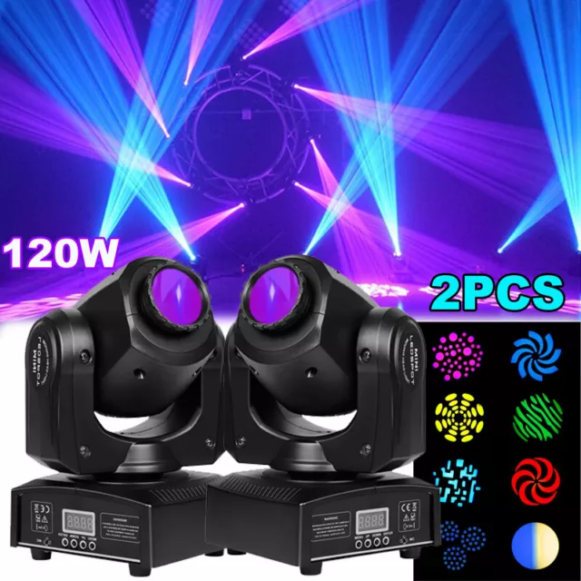 2X120W Gobo RGBW LED Moving Head Light DJ Beam Stage Spot Lighting Disco Show US