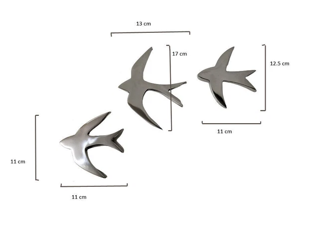 Metal Wall Mount Flying Birds Set of 12 Pcs  AU 4