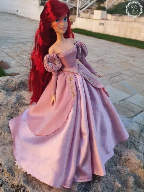 Handmade Ariel pink dress little mermaid for doll and humans