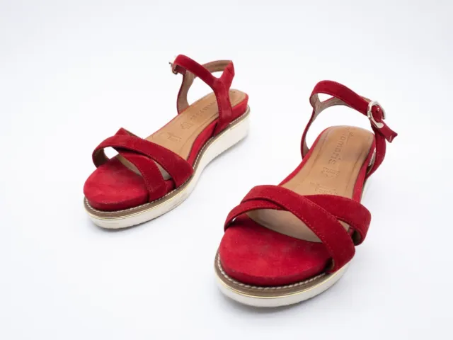 Tamaris Femmes Sandales Chaussure Basse Cuir Rouge Gr. 36 Eu Art. 9663-40