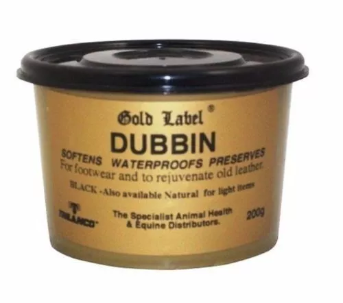 Gold Label Dubbin schwarz-200g LEDER WASSERDICHT WEICH KONSERVIERT STIEFEL HEFT 3