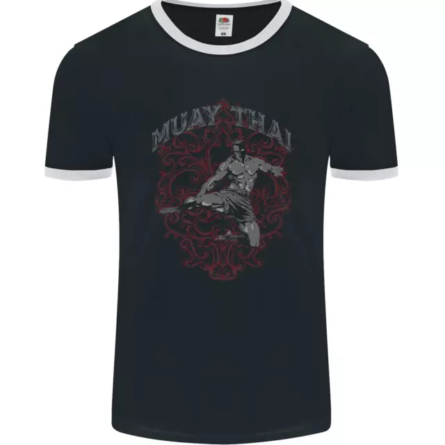 Muay Thai Fighter Warrior MMA Martial Arts Mens Ringer T-Shirt FotL