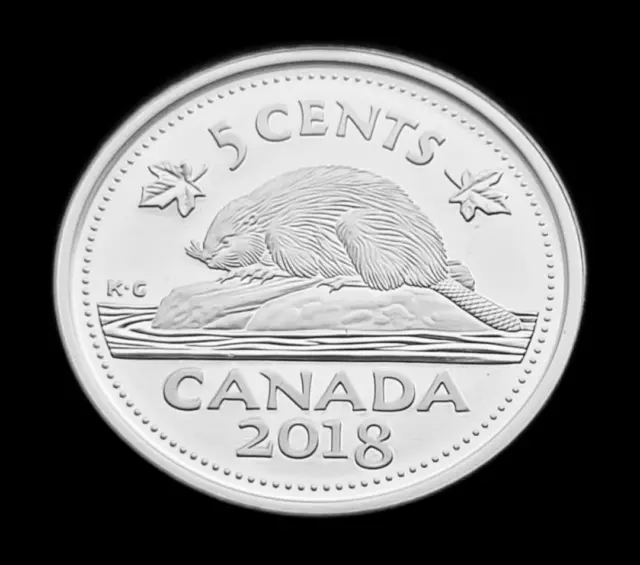 *** 2018  Canada  5  Cents  Proof  Ultra  Heavy  Cameo  99.99  Fine  Silver ***