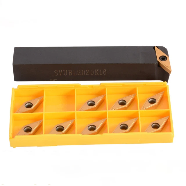 93° SVJBL 2020K16 CNC External Carbide Turning Tool Holder + 10Pcs VBMT160404-HQ