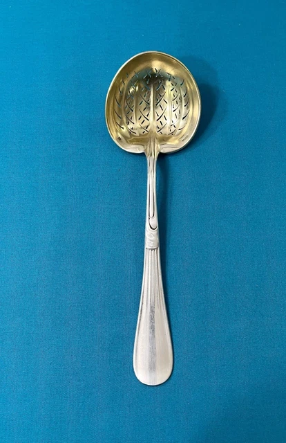 Cuillère à Sucre En Métal Argenté Vintage, Poinçon Ancre Marine, 20,7 Cm