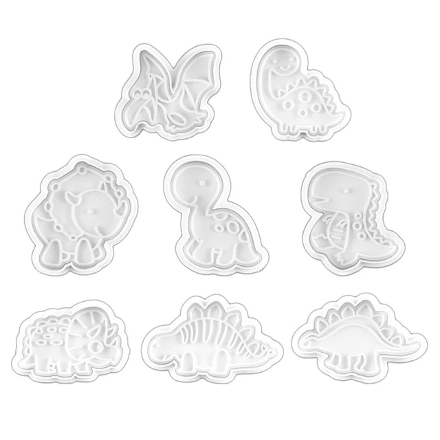 8 PIEZAS Plantilla de pastel de plástico troquelado de resorte galletas caseras blancas