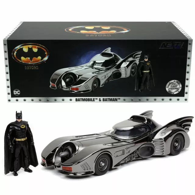 DC Batman 1989 Movie Batmobile Black Chrome Finish 1:24 Scale Limited Edition!!