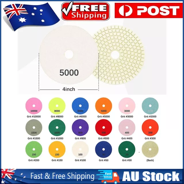 Diamond Polishing Pads 4inch Wet/Dry Granite Concrete Marble Glass Stone Sanding