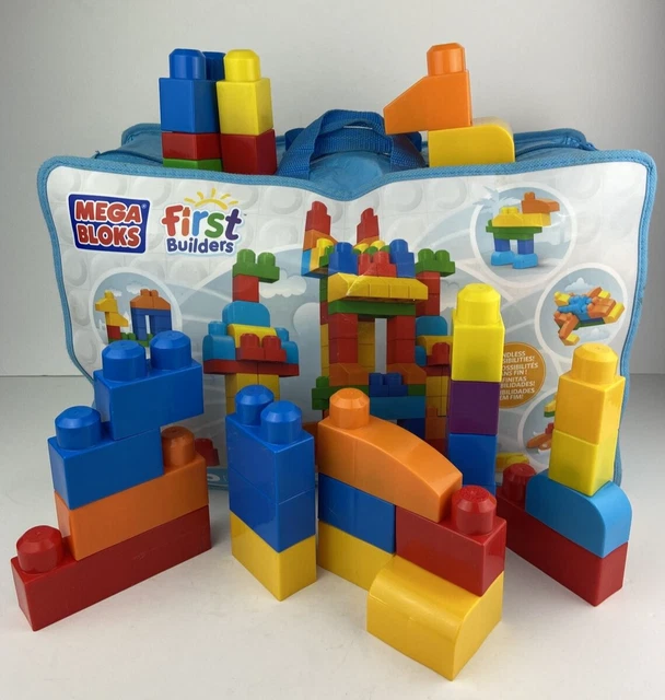 MEGA BLOKS (CNM43) First Builders Deluxe Building Bag, Play Set With ...