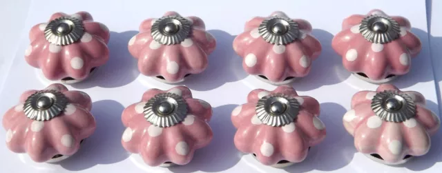Ceramic Knobs Glass Pulls Handles for door drawer Cabinets Cupboard Wardrobe x 8