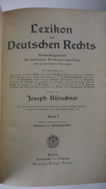 Lexikon des Deutschen Rechts - Band 1 - Joseph Kürschner 3
