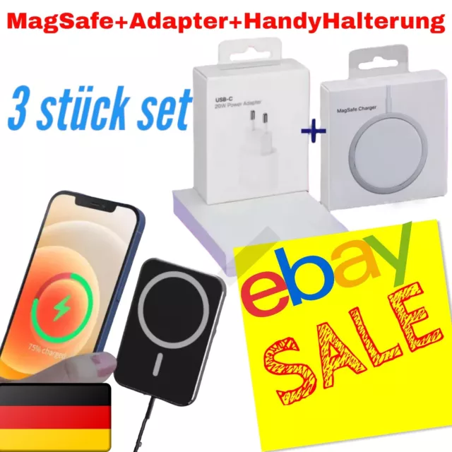 Magsafe+Handyhalterung+Adapter Ladegerät 20W / 3 in 1  auto  iPhone 12 13 14 15