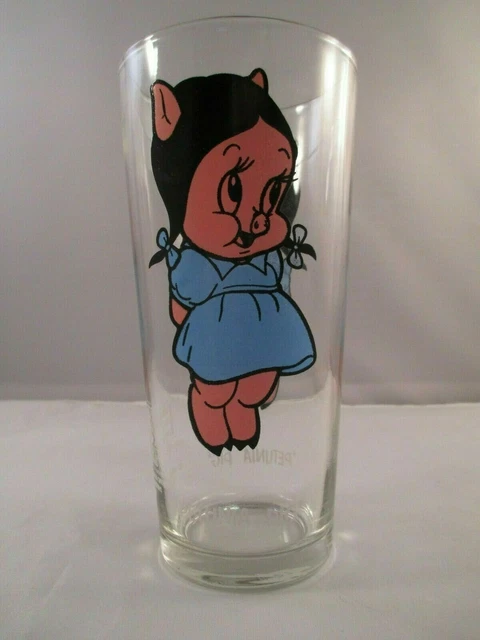 Petunia Pig 1973 Warner Bros.Pepsi Series Glass Brockway White Letters