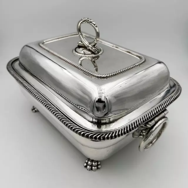 SOUP TUREEN LION HEAD HANDLES GEORGE III OLD SHEFFIELD PLATE c1810