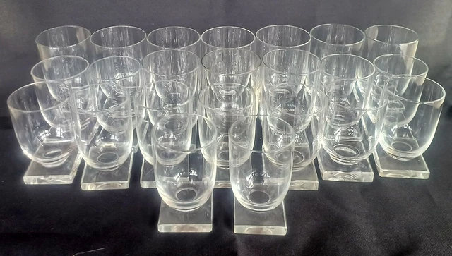 Antique French Art Deco Crystal Glass Set: Jean Luce, 23 Pieces, Lalique style