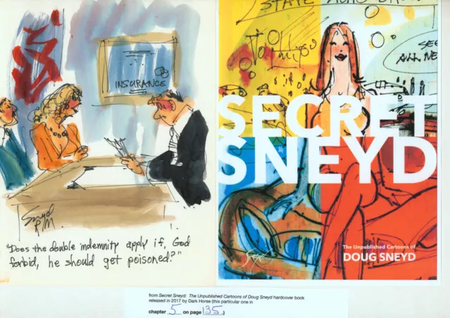 Doug Sneyd Signed Original Art Playboy Gag Rough Sketch Secret Sneyd ~ INSURANCE