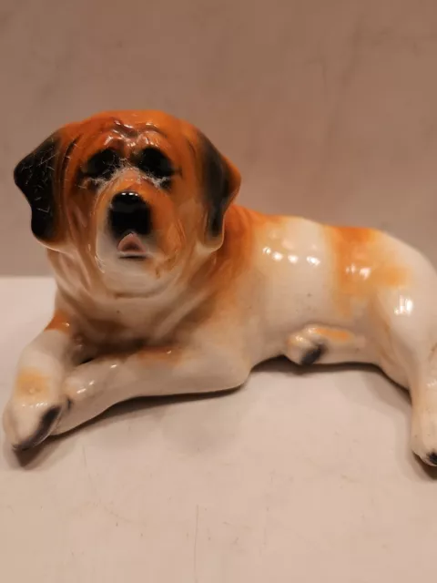 Saint Bernard dog vintage figurine