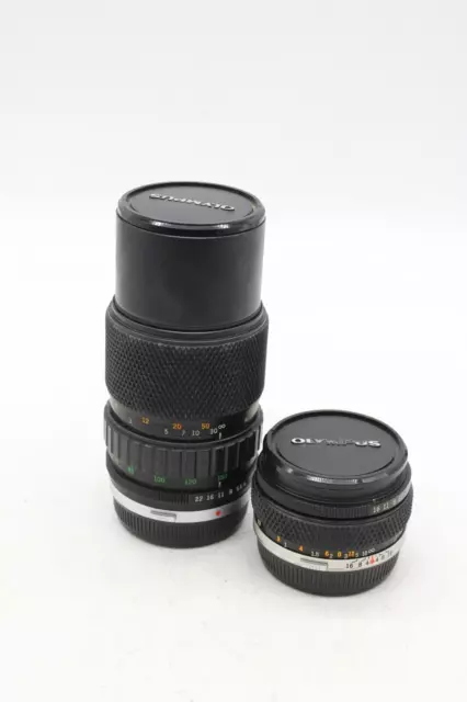 C x2 Vintage Olympus Camera Lenses Inc. OM-System 50mm, 75-150mm etc