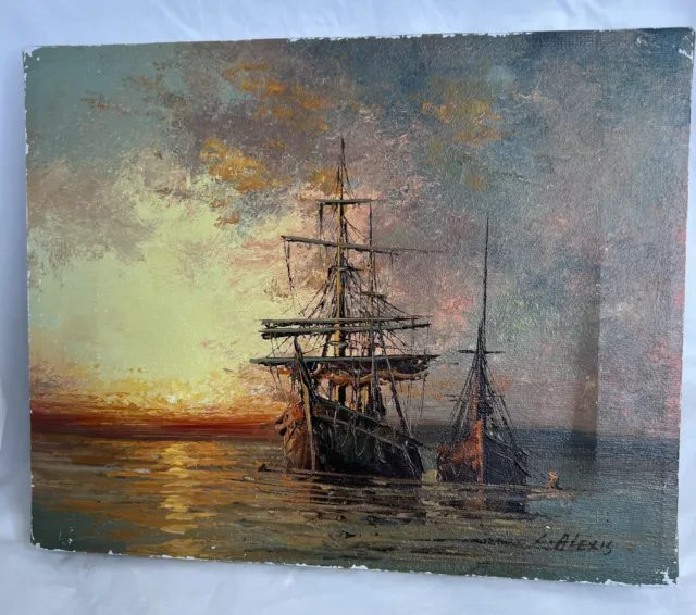 oil Painting original Ships /seascape nautical art paintings 8x10 C Alexis 1