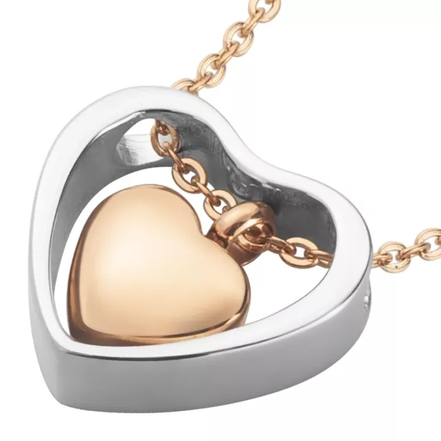 Urn Collana Cremazione Gioielli Cuore Pendente Ceneri Pet Memorial Meschino Oro 2