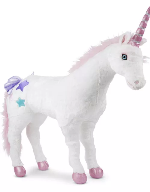 Melissa & Doug Giant Unicorn - Lifelike Stuffed Animal (over 2 feet tall) New