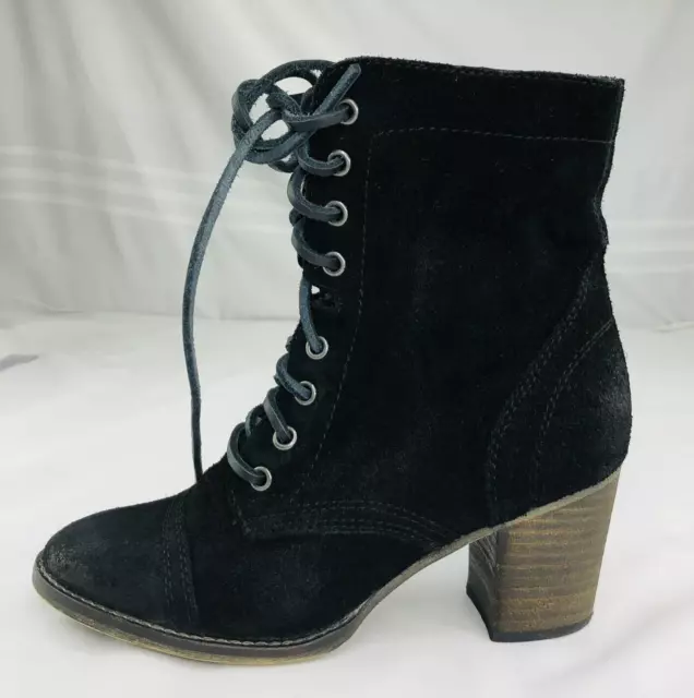 Madden Girl Block Heel Lace Up Suede Ankle Boots Women's Size 8M