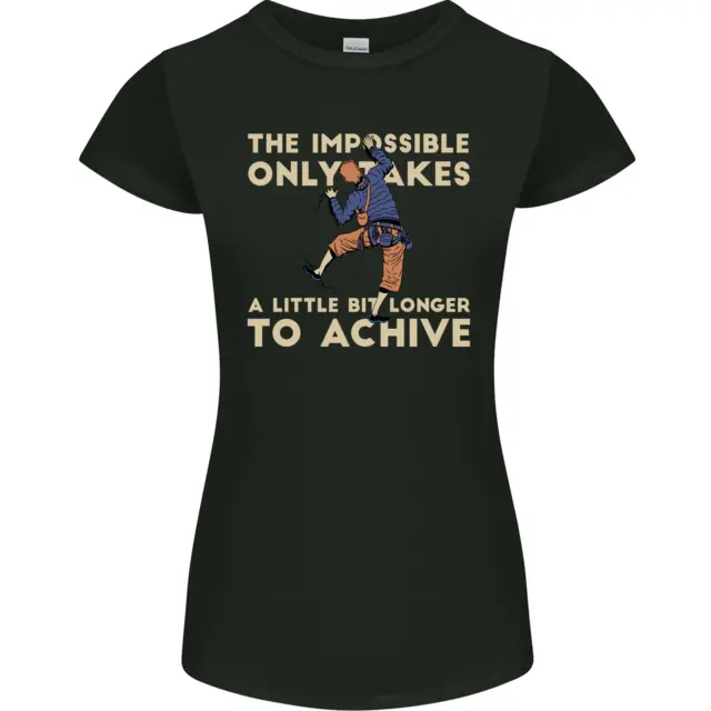 T-shirt donna Rock Climbing the Impossible Funny Climber Petite Cut