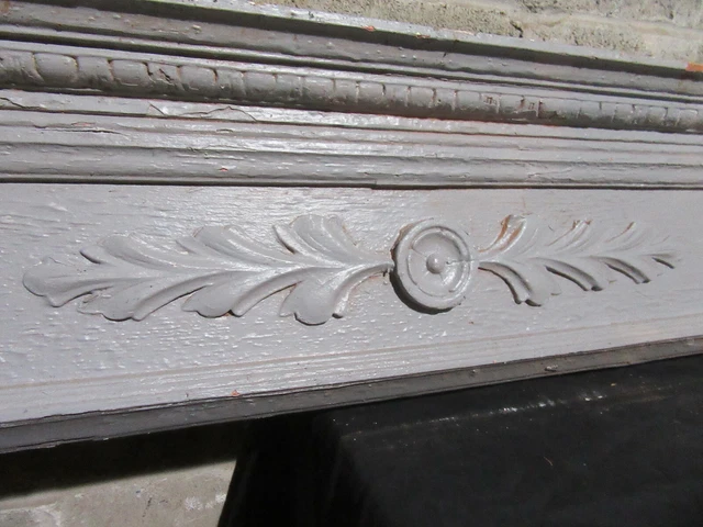 ~ ANTIQUE CARVED OAK PEDIMENT ~ 107.75 x 9.5" ~ ARCHITECTURAL SALVAGE ~ 5