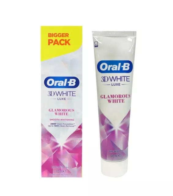 Oral-B 3D White Luxe Glamorous White Toothpaste **BIGGER PACK 100ML 2