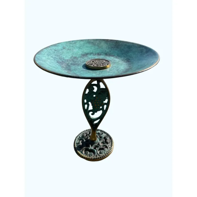 Brass Copper Stand Compote Made in Israel 7”x6” Faux Patina Oppenheim