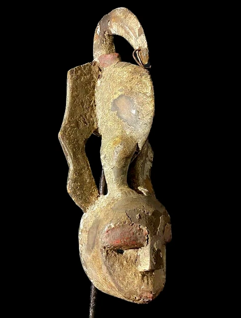 African Tribal Face Mask Wood Hand Carved Mask "ndeemba"D. R. Congo, Yaka-6705