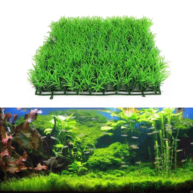 1pc Plastic Green Water Grass Plant Lawn Fish Tank Landscape Aquarium Decor