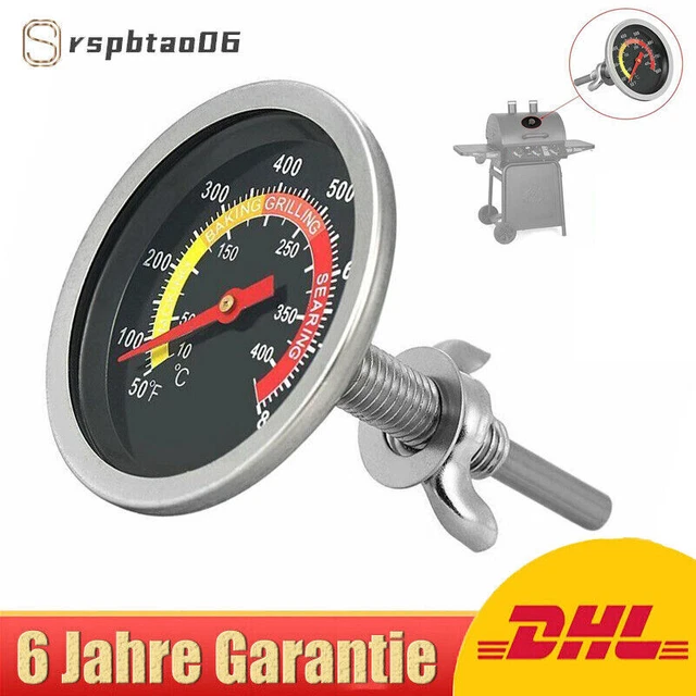 Invero Ofenthermometer Aus Edelstahl – Hängbar Oder Stehend, Misst 50–300°C, Farbiges Zifferblatt