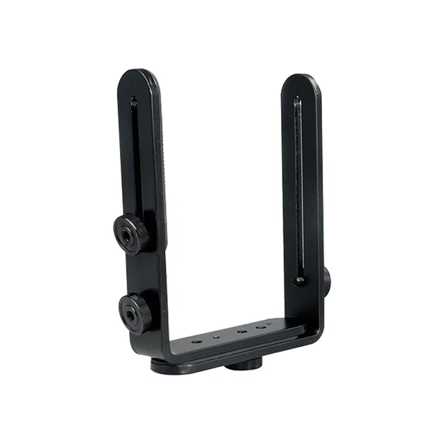 Double Bracket For DSLR Camera Durable Metal Holder Adjustable Flash Unit