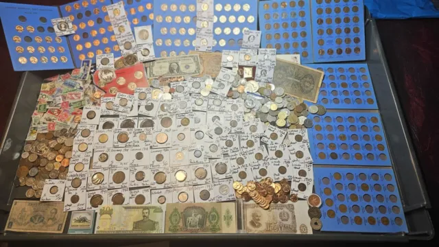 Huge lot 600+ Coin/Stamp~Silver Note/"V"/Buffalo/Indian/JFK/Mercury/IKE/TOKEN