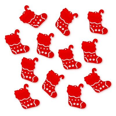 Set of 12 Decorative Christmas Tree Ornaments Stockings, Indoor and Outdoor Use